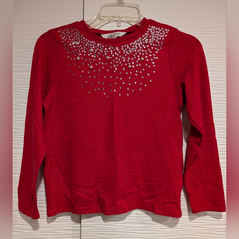 H&M Red Kids Sweater with Silver Accents